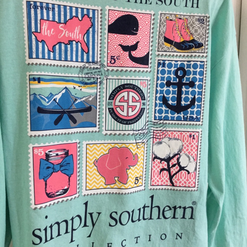 Simply Southern Long Sleeve Stamps of the South Graphic T-Shirt - Picture 4 of 10